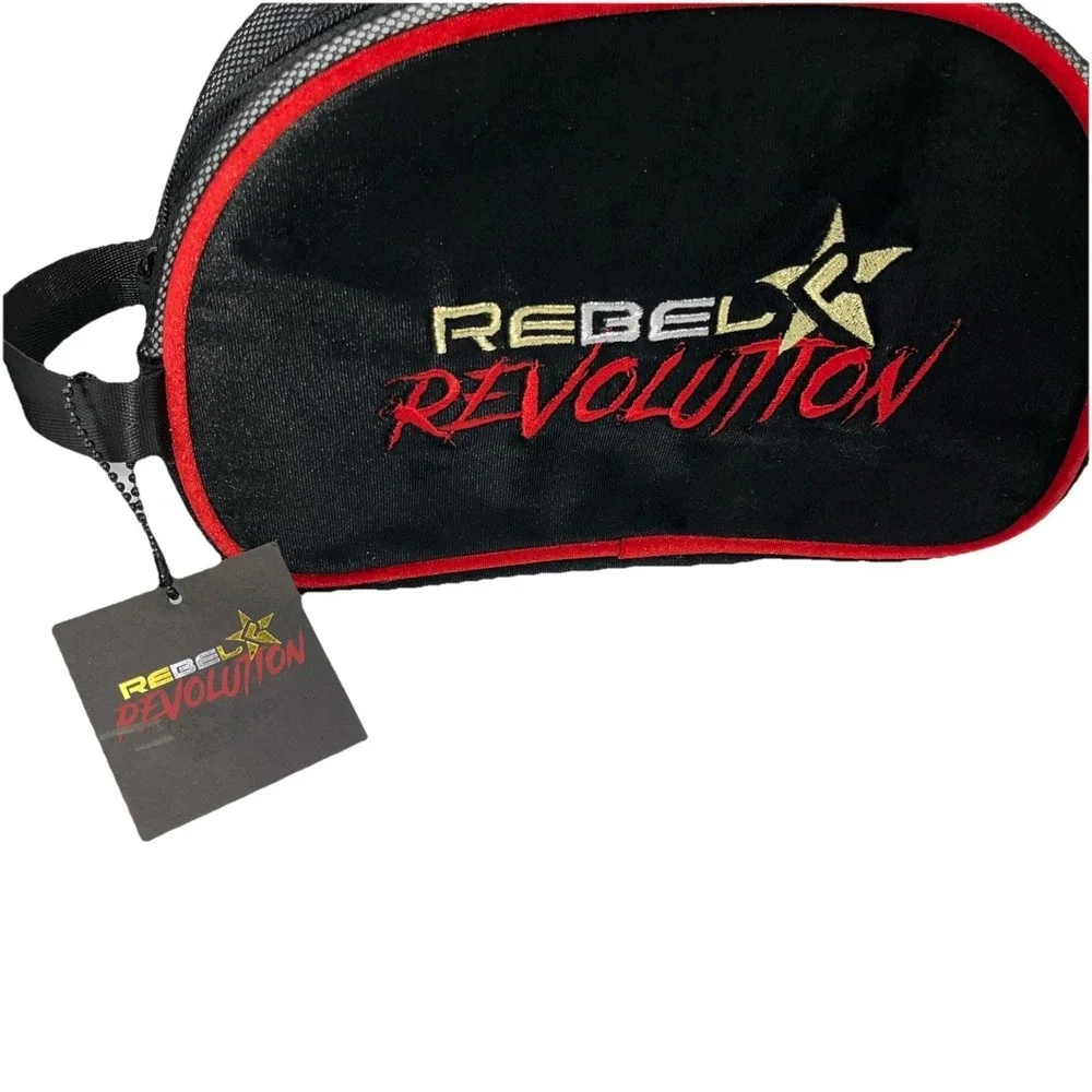 Rebel Athletic Revolution Cheer Shoe Bag Black Red Gold Mesh‎ RE00BK02Y NWT